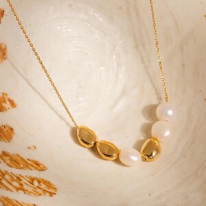 Ketting verguld parel