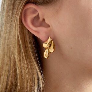 Oorbellen staal trio druppel