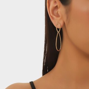 Oorbellen druppel staal goud