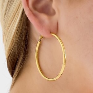 Oorbellen ring goud staal