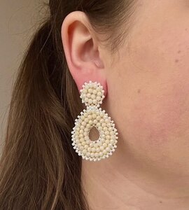 Oorbellen druppel miyuki bruin