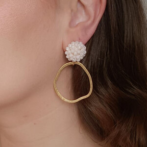 Oorbellen knop candy zwart