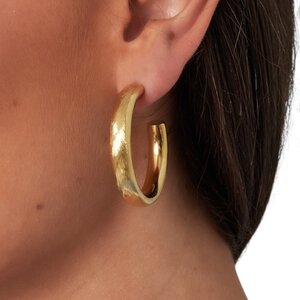 Oorbellen creool staal goud