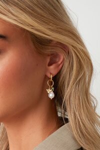 Oorbellen creool parel pastel