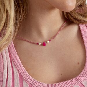 Ketting glas staal wit