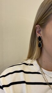 Oorbellen cat stone bruin