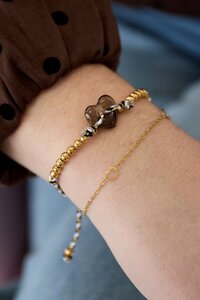 Armband staal hart open