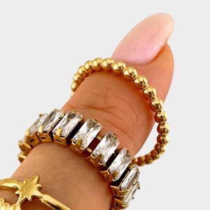 Ring bolletjes goud 17,5