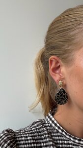 Oorbellen druppel leopard bruin