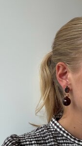 Oorbellen clip crystal magenta