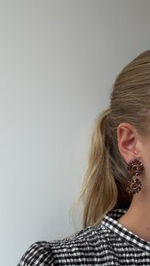 Oorbellen duo rond lichtbruin