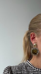 Oorbellen rond steen paars