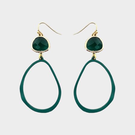 Oorbellen druppel mat groen