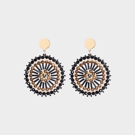 Oorbellen mandala zwart