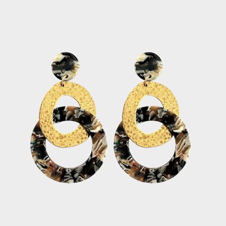 Oorbellen schakel bruin mêlee