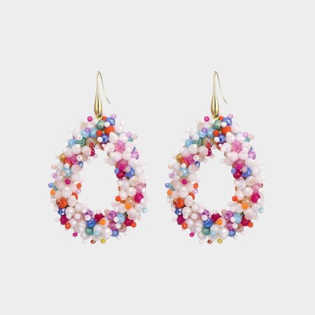 Oorbellen candy wit multi