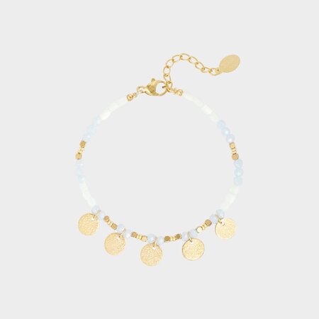 Armband muntjes blauw