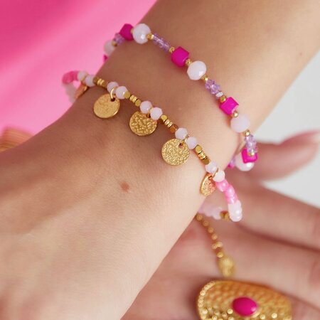 Armband muntjes blauw
