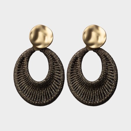 Oorbellen draad glans taupe