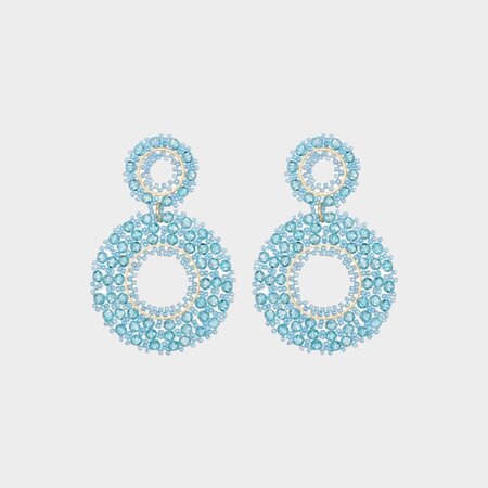 Oorbellen cirkel kraal blauw