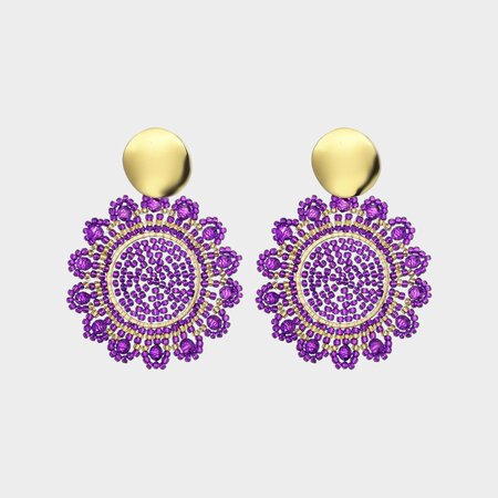 Oorbellen rozet kartel paars