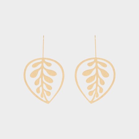 Oorbellen haak blad goud