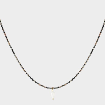 Ketting parel kraal zwart