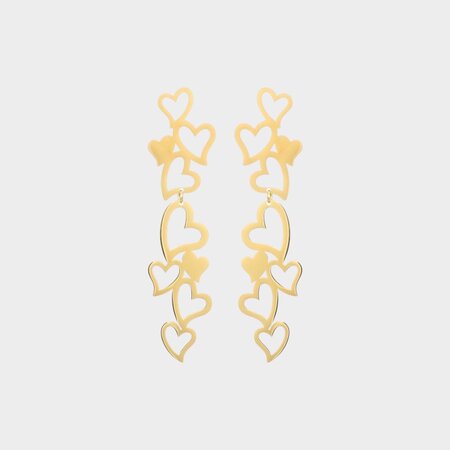 Oorbellen hartjes staal goud