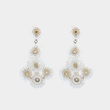 Oorbellen ornament ivoor