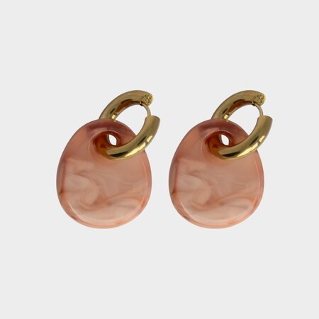 Oorbellen creool resin orange