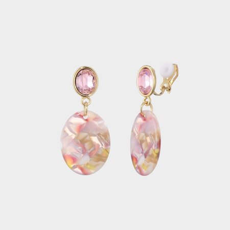 Oorbellen clip resin lila