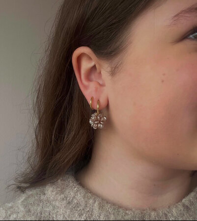 Oorbellen staal candy taupe