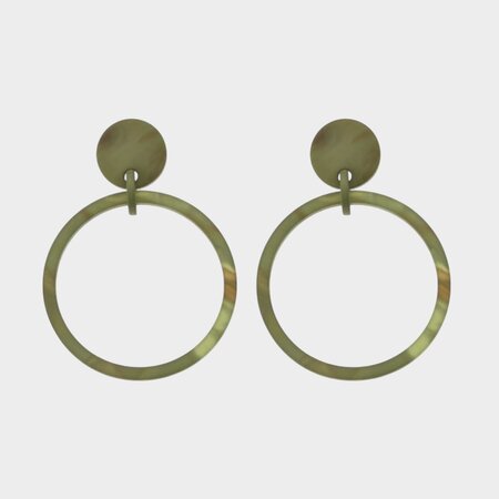 Oorbellen cirkels mat groen