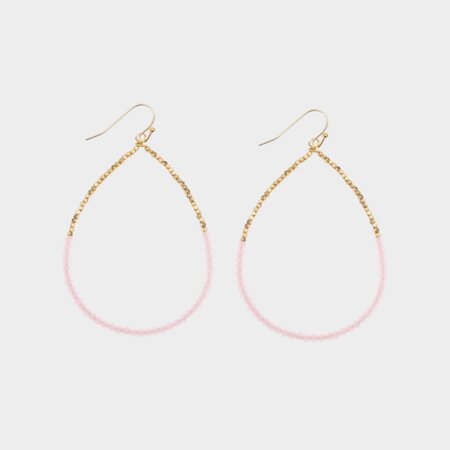 Oorbellen druppel haak roze