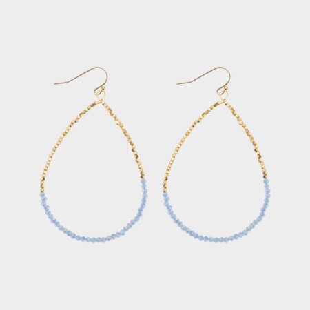 Oorbellen druppel haak lichtblauw