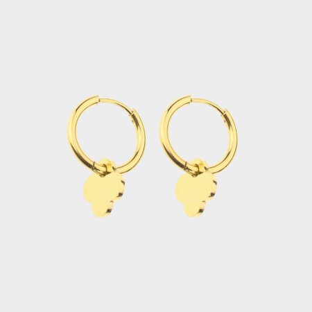 Oorbellen creool steel bloem