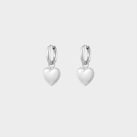 Oorbellen hart zilver