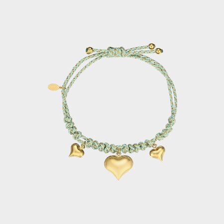Armband touw aqua hart