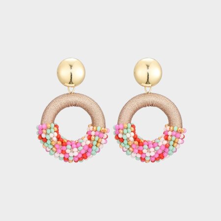 Oorbellen knop cirkel multi