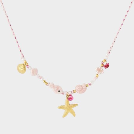 Ketting staal roze zeester