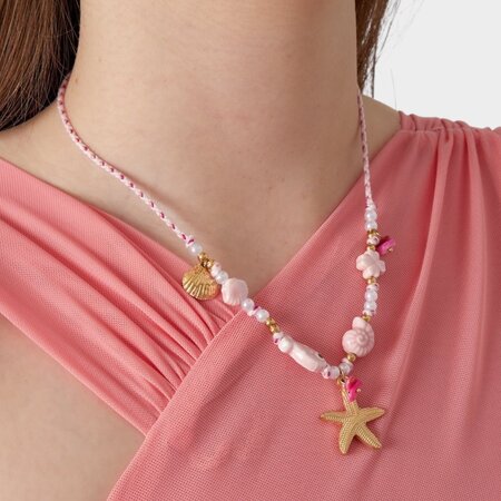 Ketting staal roze zeester