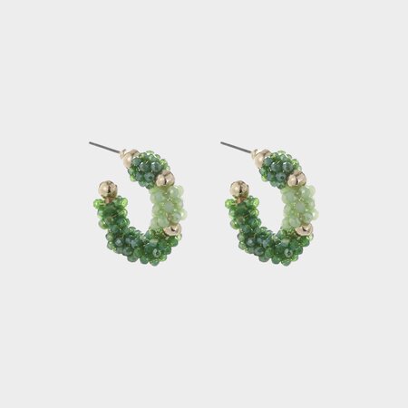 Oorbellen creool kraal groen