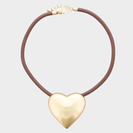 Ketting koord hart bruin