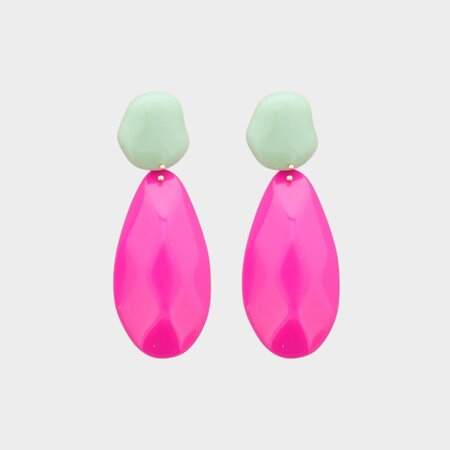 Oorbellen hanger resin groen