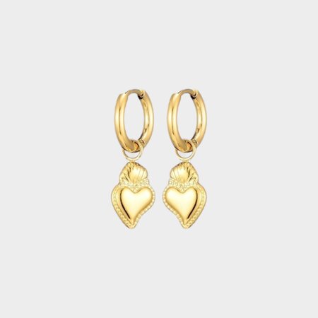 Oorbellen creool hart schelp