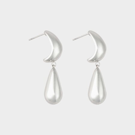 Oorbellen dubbel drop zilver