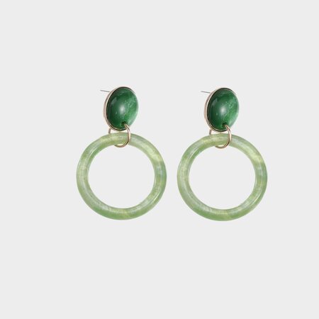 Oorbellen duo resin groen
