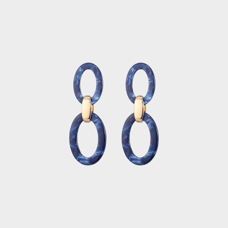 Oorbellen resin schakel blauw