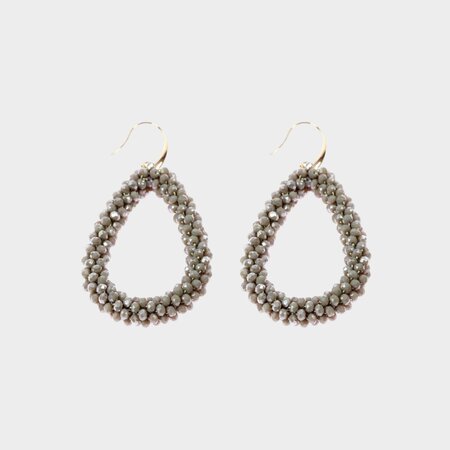 Oorbellen candy druppel grijs