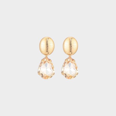 Oorbellen crystal druppel nude